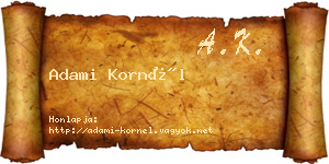 Adami Kornél névjegykártya